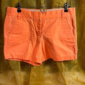 J Crew…Orange Broken In Chino shorts…Size 6… 100% cotton